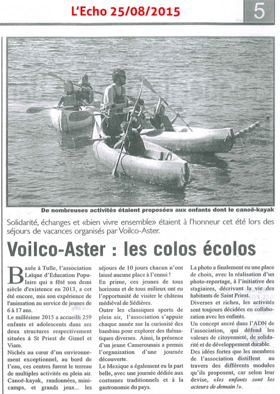 L'Echo 25/08/2015