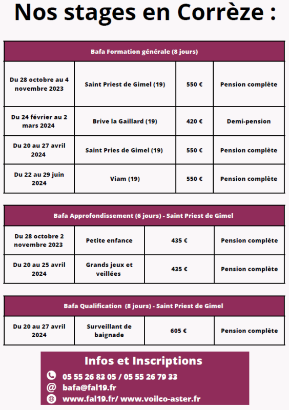 Stages BAFA Corrèze